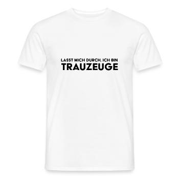 Laissez-moi passer, je suis témoin de l’heure du mariage JGA - T-shirt homme - blanc - Devant - AI Model Male 178 dark (178cm)