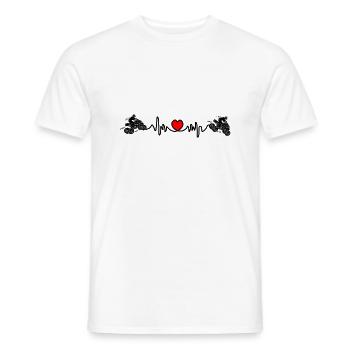 Fréquence cardiaque en quad - T-shirt homme - blanc - Devant - AI Model Male 178 dark (178cm)