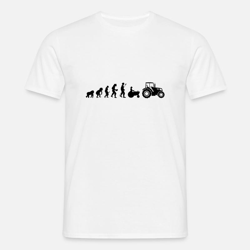 Evolution des Traktors - Männer T-Shirt - Weiß