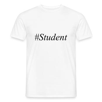 #Student Logo Schwarz - Männer T-Shirt - Weiß - Vorne - AI Model Male 178 dark (178cm)