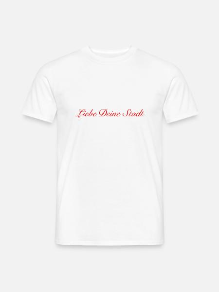 Liebe Deine Stadt red - Männer T-Shirt - Weiß