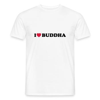 i love Buddha - T-shirt homme - blanc - Devant - AI Model Male 178 dark (178cm)