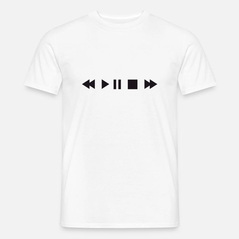 Play Button DJ AC - Männer T-Shirt - Weiß