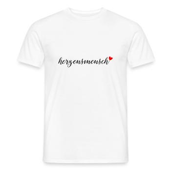 herzensmensch - Männer T-Shirt - Weiß - Vorne - AI Model Male 178 dark (178cm)