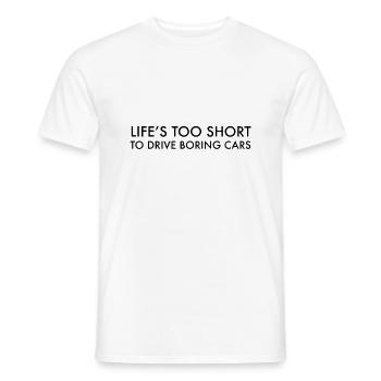 Life is too short to drive boring cars - T-shirt homme - blanc - Devant - AI Model Male 178 dark (178cm)