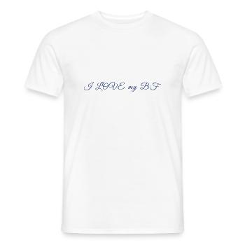 I LOVE my BF - Men's T-Shirt - white - Front - AI Model Male 178 dark (178cm)