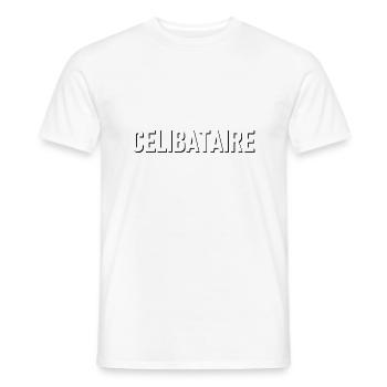 Célibataire - T-shirt homme - blanc - Devant - AI Model Male 178 dark (178cm)