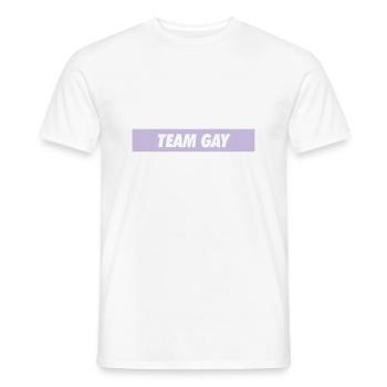 team gay - Männer T-Shirt - Weiß - Vorne - AI Model Male 178 dark (178cm)