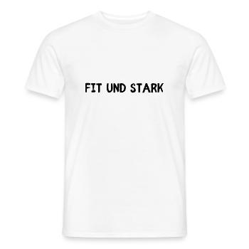 Fit und stark - Männer T-Shirt - Weiß - Vorne - AI Model Male 178 dark (178cm)