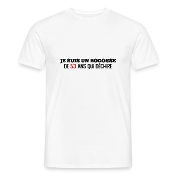 bogosse de 53 ans / cadeau anniversaire homme - T-shirt homme - blanc - Devant - AI Model Male 178 dark (178cm)