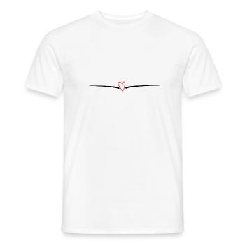 Orange Heart Love In Love Gift Idea - Men's T-Shirt - white - Front - AI Model Male 178 dark (178cm)