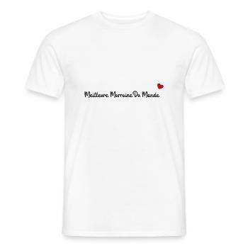 Meilleure marraine du monde - T-shirt homme - blanc - Devant - AI Model Male 178 dark (178cm)