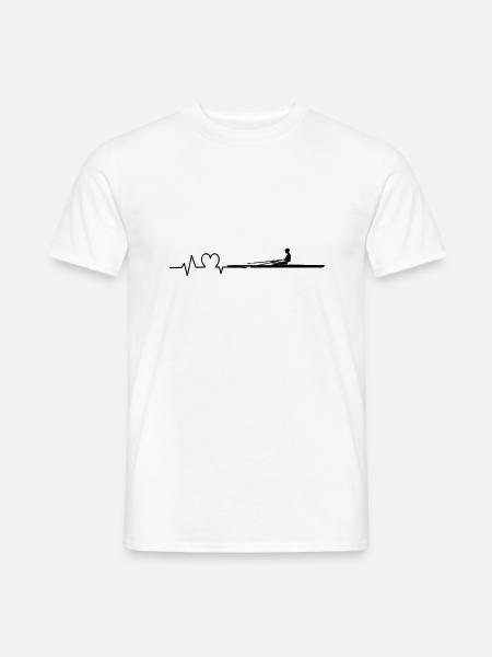 Rudern Herzschlag Ruderer Einer - Männer T-Shirt - Weiß