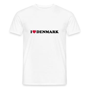 I love Denmark - T-shirt homme - blanc - Devant - AI Model Male 178 dark (178cm)
