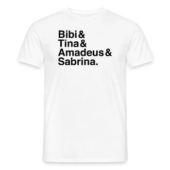 Bibi & Tina & Amadeus & Sabrina Typo schwarz - Männer T-Shirt - Weiß - Vorne - AI Model Male 178 dark (178cm)