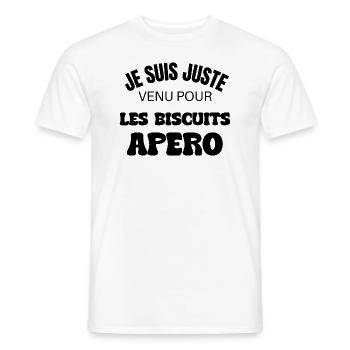 je suis juste venu pour les biscuits apéro - T-shirt homme - blanc - Devant - AI Model Male 178 dark (178cm)