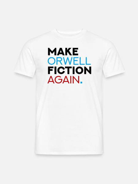 Make Orwell Fiction Again - Männer T-Shirt - Weiß