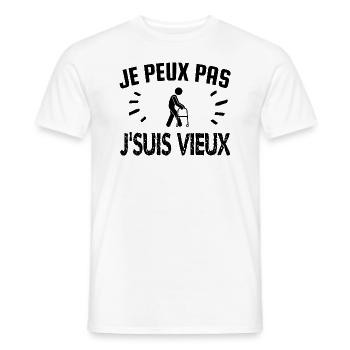je peux pas je suis vieux - T-shirt homme - blanc - Devant - AI Model Male 178 dark (178cm)