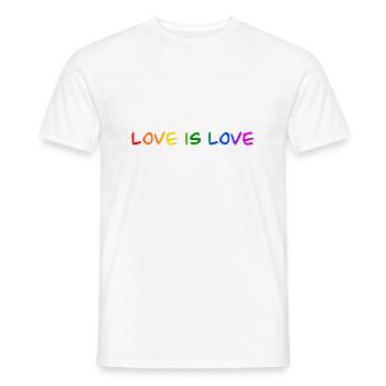 Love is Love LGBTQ Pride Amour Fierté - T-shirt homme - blanc - Devant - AI Model Male 178 dark (178cm)