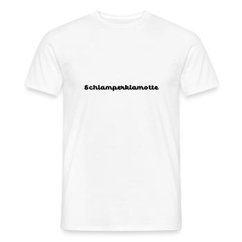 Schlamperklamotte No.2 Black - Männer T-Shirt - Weiß - Vorne - AI Model Male 178 dark (178cm)