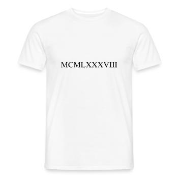 1988 - Men's T-Shirt - white - Front - AI Model Male 178 dark (178cm)