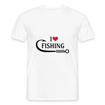 I Love Fishing - Men's T-Shirt - white - Front - AI Model Male 178 dark (178cm)