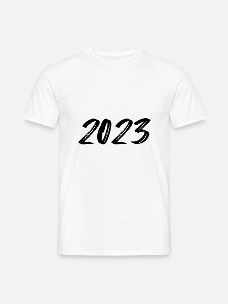 2023 weiß Silvester Neujahr - Männer T-Shirt - Weiß