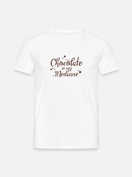 chocolate - Schokolade - Love - Junkie - Männer T-Shirt - Weiß