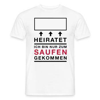 Junggesellenabschied - JGA - Saufen - Männer T-Shirt - Weiß - Vorne - AI Model Male 178 dark (178cm)