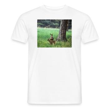 Reh mit Kitz - Männer T-Shirt - Weiß - Vorne - AI Model Male 178 dark (178cm)