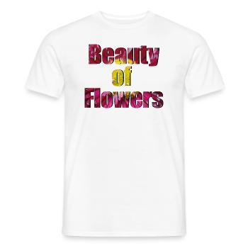 Beauty of Flowers - T-shirt homme - blanc - Devant - AI Model Male 178 dark (178cm)
