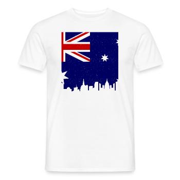 Drapeau australien sous drapeau australien - T-shirt homme - blanc - Devant - AI Model Male 178 dark (178cm)