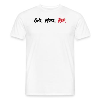 One More Rep! - Powerlifting, Bodybuilding, Gym - Men's T-Shirt - white - Front - AI Model Male 178 dark (178cm)