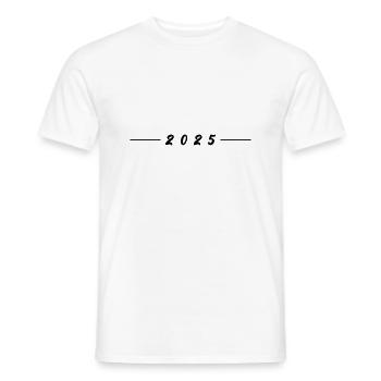 2025 Jahr Linie - Männer T-Shirt - Weiß - Vorne - AI Model Male 178 dark (178cm)