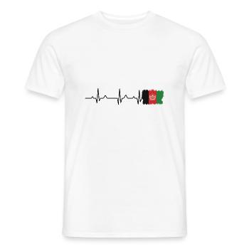 I love Afghanistan heartbeat - Men's T-Shirt - white - Front - AI Model Male 178 dark (178cm)