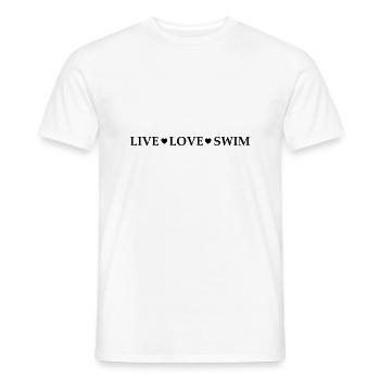 Schwimmen Liebe Sport Schwimmer Triathlon - Männer T-Shirt - Weiß - Vorne - AI Model Male 178 dark (178cm)