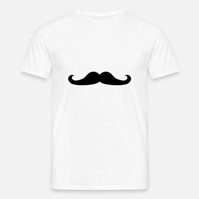 schwarzer Schnurrbart - Männer T-Shirt - Weiß