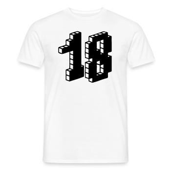 Endlich 18 große Zahl 18. Geburtstag Volljährig - Männer T-Shirt - Weiß - Vorne - AI Model Male 178 dark (178cm)