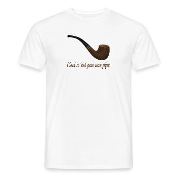 Ce n'est pas une chemise française d'art de pipe - T-shirt homme - blanc - Devant - AI Model Male 178 dark (178cm)