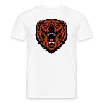 Bear bear head animal head animal - Men's T-Shirt - white - Front - AI Model Male 178 dark (178cm)
