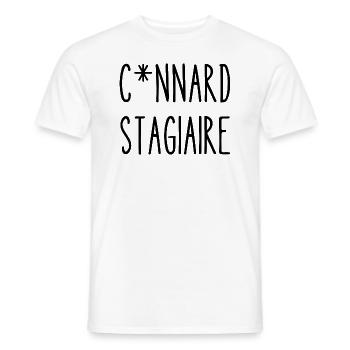 connard stagiaire - T-shirt homme - blanc - Devant - AI Model Male 178 dark (178cm)
