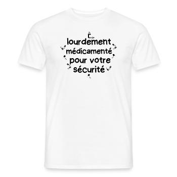 lourdement médicamenté - T-shirt homme - blanc - Devant - AI Model Male 178 dark (178cm)