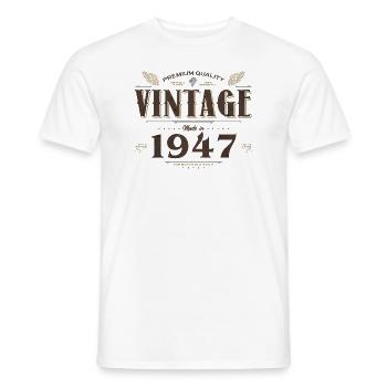 77 Years Old Vintage 1947 Limited Edition 77th - Men's T-Shirt - white - Front - AI Model Male 178 dark (178cm)