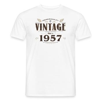 67 ans vintage 1957 édition limitée 67ème - T-shirt homme - blanc - Devant - AI Model Male 178 dark (178cm)