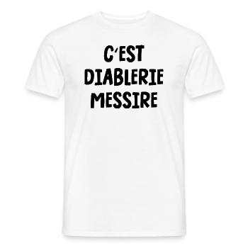 c'est diablerie messire - T-shirt homme - blanc - Devant - AI Model Male 178 dark (178cm)