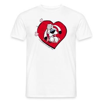Asterix & Obelix - Idefix with heart - Men's T-Shirt - white - Front - AI Model Male 178 dark (178cm)