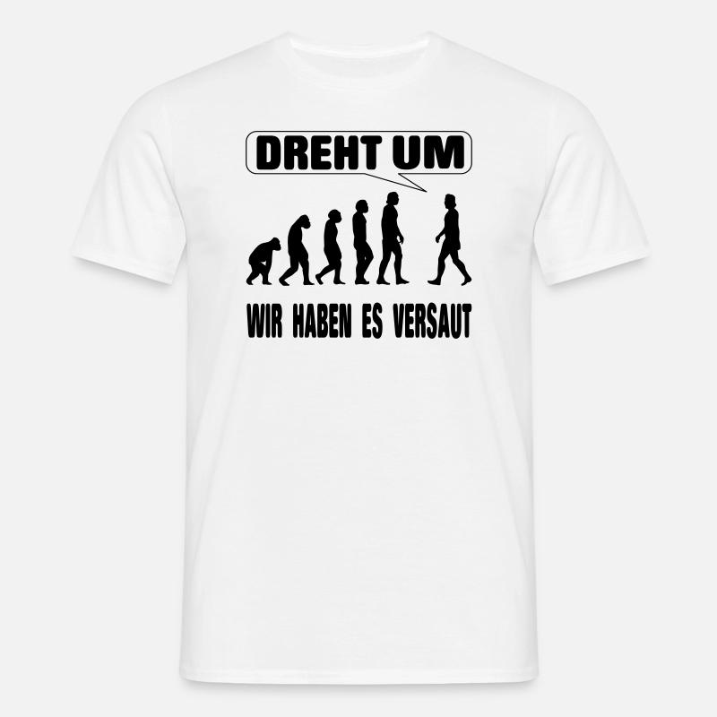 Evolution - We screwed it up - Men's T-Shirt - white