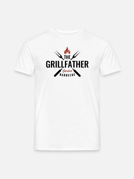 Grillfather Grillmeister grillen Barbecue BBQ Fun - T-shirt herr - vit
