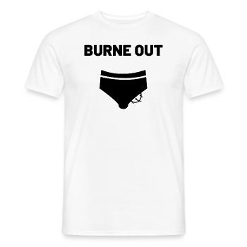 BURNE OUT - T-shirt homme - blanc - Devant - AI Model Male 178 dark (178cm)