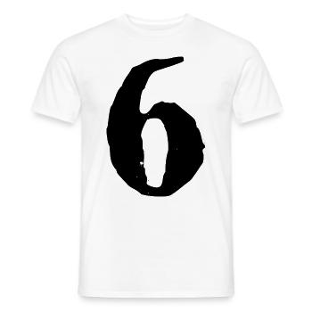 Maillot numéro 6 - T-shirt homme - blanc - Devant - AI Model Male 178 dark (178cm)